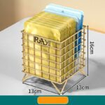 Cesta de almacenamiento de hierro cuadraro dorado 13x13x16cm
