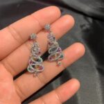 Aretes de Navidad Plateados de Arbolito
