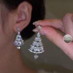 Aretes de Navidad Arbolito Plateado