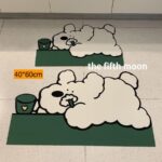 Alfombra de baño perro lavando dientes 40x60cm