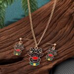 Aretes y Cadena de Navidad Reno