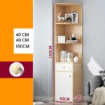 Estante de Esquina - Melamina - 40x40x180 cm - Múltiples compartimentos y un cajón