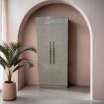 Armario De Dos Puertas Melamina Gris liso 80X50X190Cm