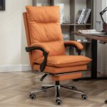 Silla Ejecutiva Cuerina Reposapies naranja YT-515