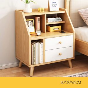 MESA DE NOCHE MELAMINA 2 GAVETAS MADERA 50X30X61CM