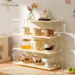 ESTANTE ACRILICO 4 NIVELES BEIGE 49X18X50CM