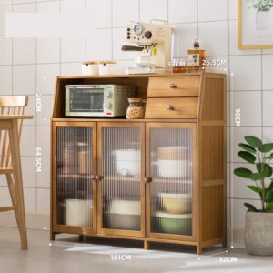 ALACENA BAMBU Y ACRILICO 101X32X98CM