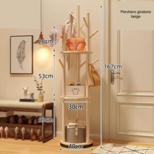 PERCHERO DE BAMBU 360 BEIGE 40X40X165CM