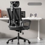 Silla De Oficina Plástico Malla Con Cabecera Negro Yt-858