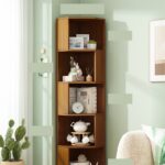 Gabinete de Esquina - Bambú - 169x32x45cm- 5 niveles, aprovechamiento de esquina