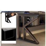 Escritorio para PC - Melamina y Metal - 120x60x75 cm - Marco reforzado, color nogal - Image 3