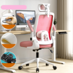 Silla De Oficina Malla Plastico Apoyacabezas Blanco | Rosa Rt-526