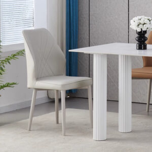 Silla De Comedor Metal Cuero Sintético