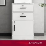 Archivador Oficina Blanco Melamina 65cm 2 Cajones 1 Puerta
