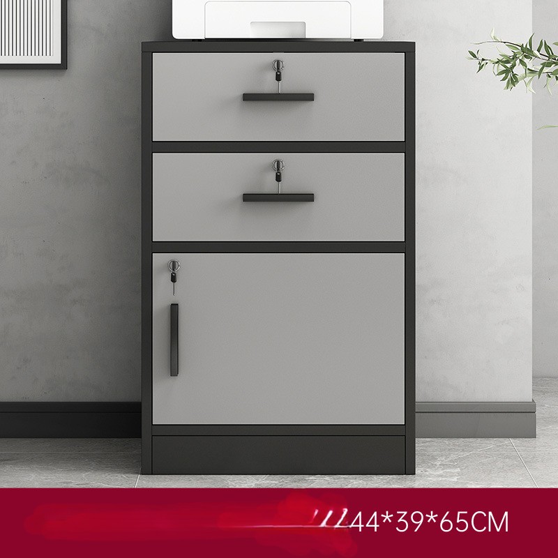 5154762016014-1 Archivador Oficina Gris Melamina 65cm 2 Cajones 1 Puerta - Image 1