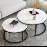 Mesa Centro Blanco Melamina 70cm 50cm Set 2 Mesas