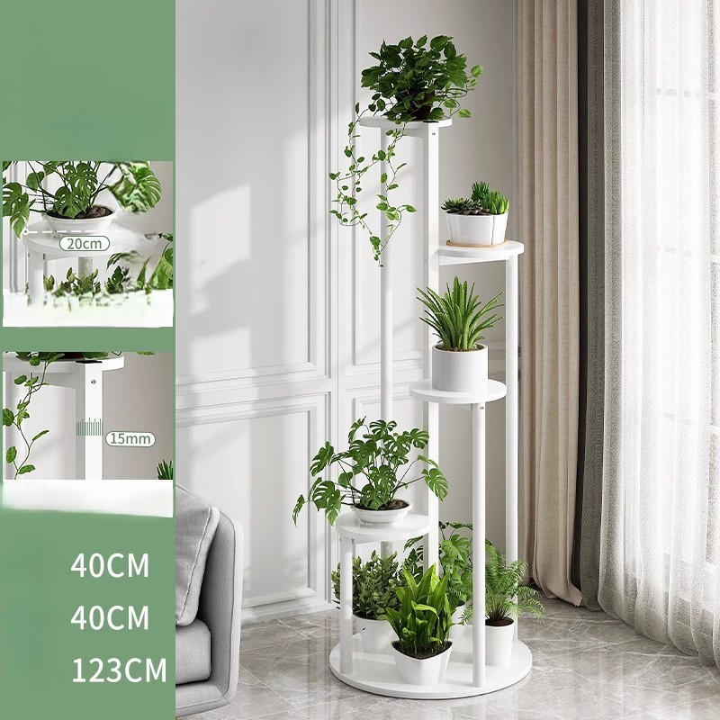 5829836384318-1 Macetero Metal 4 Niveles Blanco - Image 1