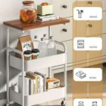 Carrito Auxiliar Blanco Melamina Multiusos Con Ruedas