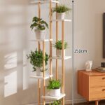 Macetero de bambú 30×30×151cm  Blanco