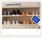 Zapatero de bambú 80×32×73cm  Blanco - Image 2