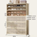 Zapatero de bambú 80×32×73cm  Blanco - Image 3