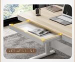 Escritorio Ajustable en Altura Manual Vidrio Templado/Metal 120*60cm Blanco - Image 3