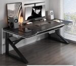 Escritorio para Gaming Metal/Melamina 120*60*75cm Negro