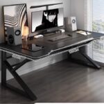 Escritorio para Gaming Metal/Melamina 120*60*75cm Negro
